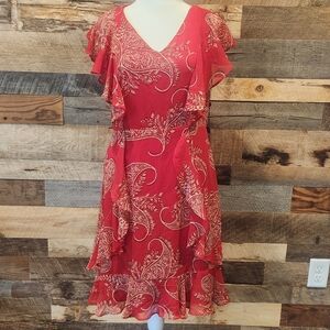 NWT Tommy Hilfiger Bandana Print Summer Dress with cap sleeves and Ruffles